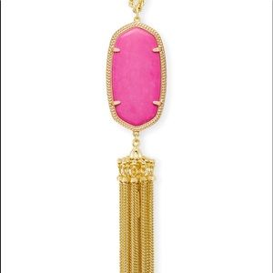Rayne Long Pendant Necklace in Magenta